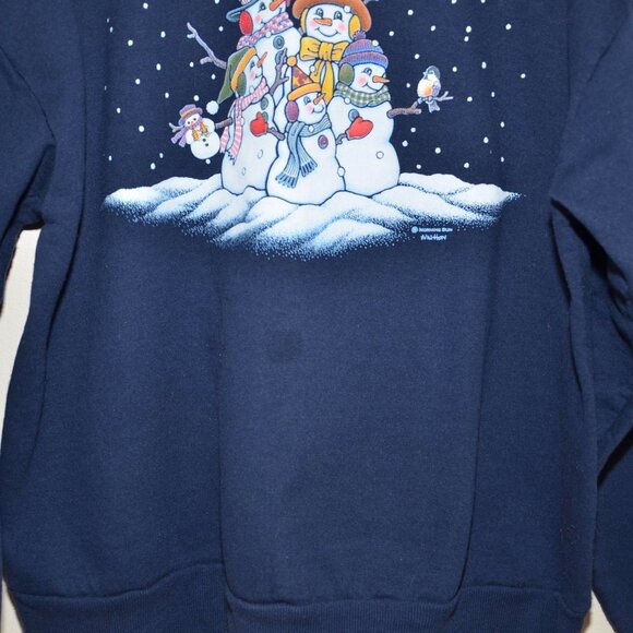 Vintage Christmas Snowman Sweatshirt Morning Sun Style - Picture 2 of 3